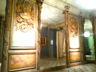 The paneling of the vanished Cafe Militaire preserved in the Carnavalet Museum.