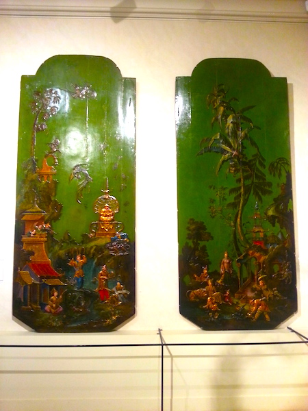 The first two of 4 chinoiserie panels: Air and Earth.