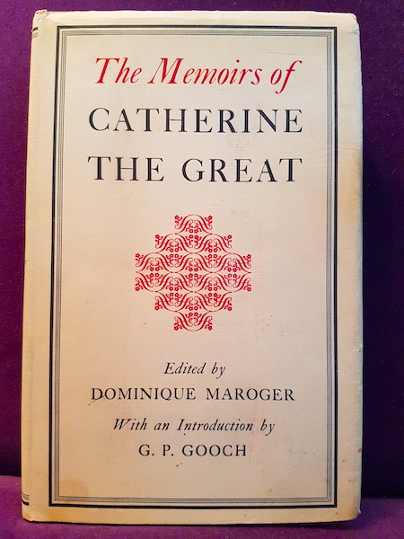 Cover of Catherine the Great's memoirs, published in Canada by Hamish Hamilton, Ltd, in 1955.