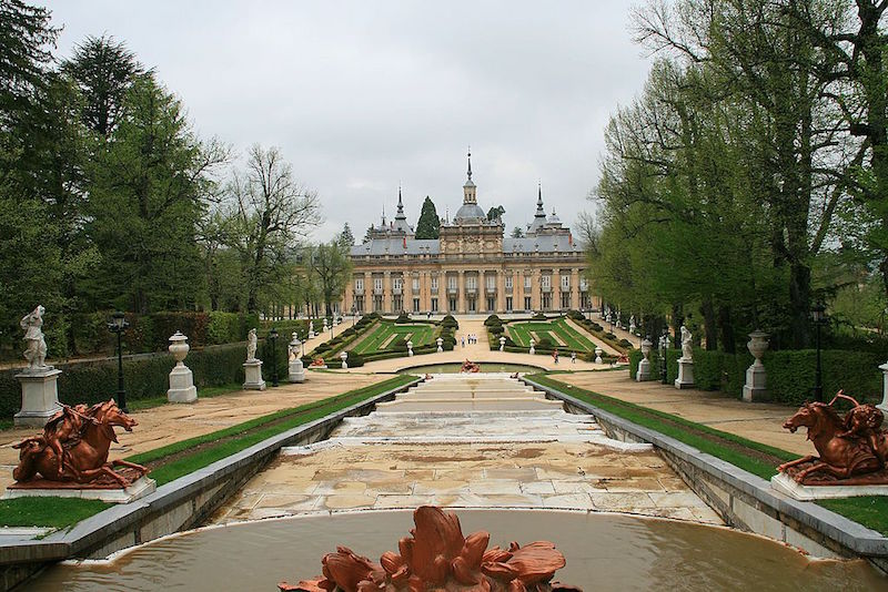 The palace of La Granja de San Ildefonso between Madrid and Segovia.