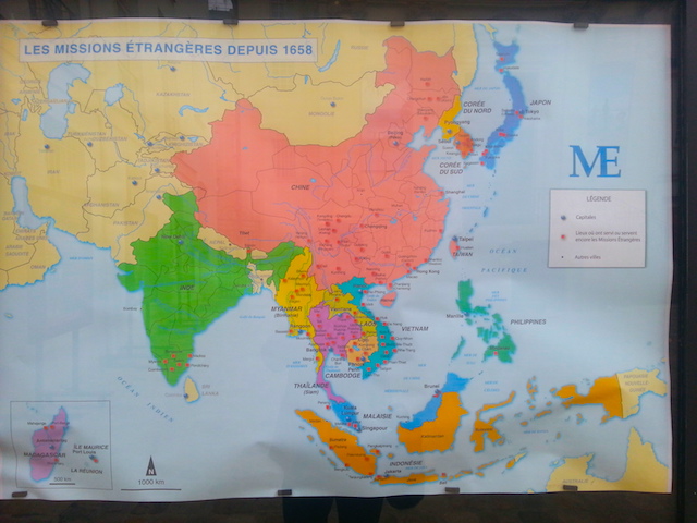 Map of MEP mission stations in East and Southeast Asia.