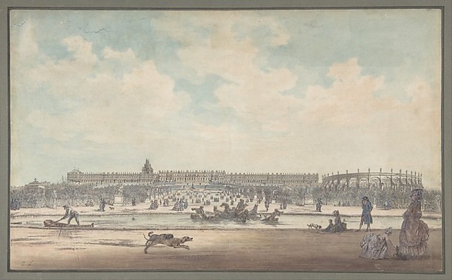 “The Château de Versailles Seen from the Gardens” by Louis Nicolas de Lespinasse, called the Chevalier de Lespinasse (French, Pouilly-sur-Loire 1734–1808 Paris), Formerly attributed to Anonymous, French, 18th century via The Metropolitan Museum of Art is licensed under CC0 1.0